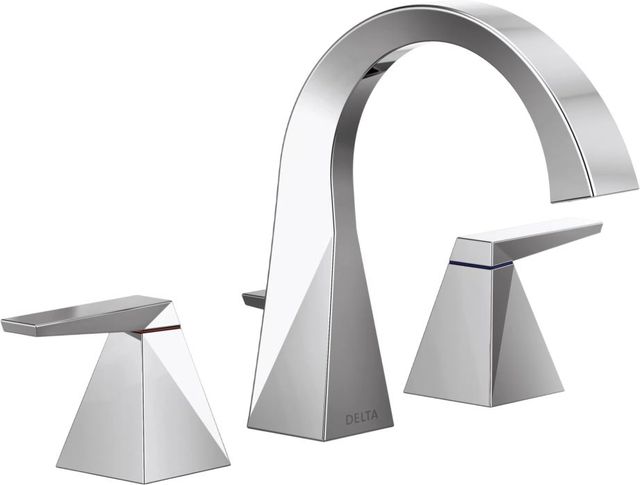 Delta Trillian™ Lumicoat® Chrome 7" 2-Handle Widespread Bathroom Faucet with Drain-0