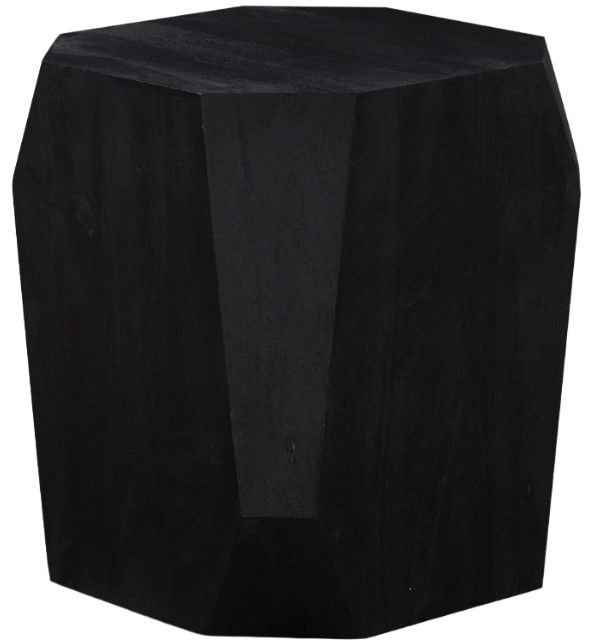 Home Trends & Design Basalt Distressed Black Side Table-0