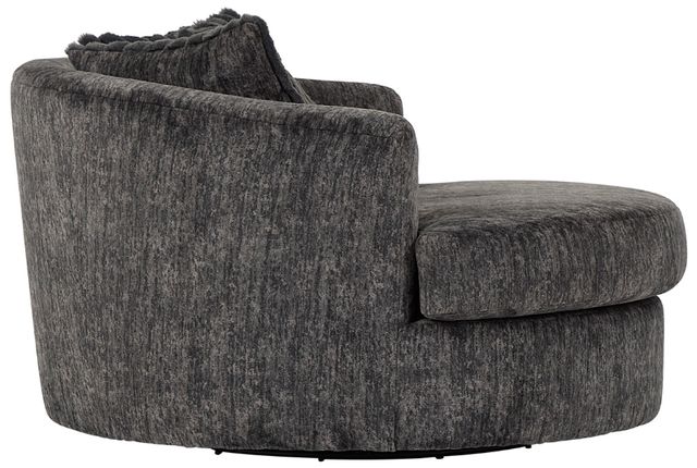 Hughes Furniture® 13650 Galactic Charcoal Barrel Swivel Chair-3