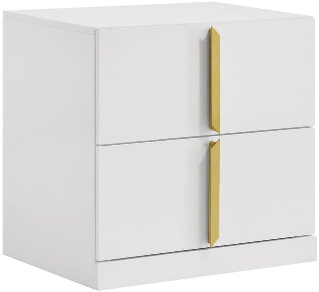 Coaster® Ines White High Gloss Bedside Table Nightstand-0
