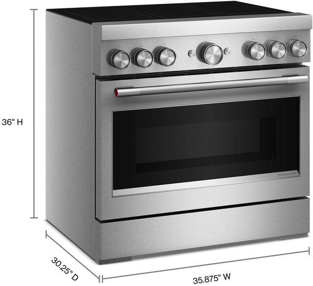 KitchenAid® 36" Stainless Steel 6 Element Pro Style Induction Range with Air Fry-2