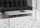 Monarch Specialties Inc. Grey Cement Coffee Table with Tempered Glass Base-2