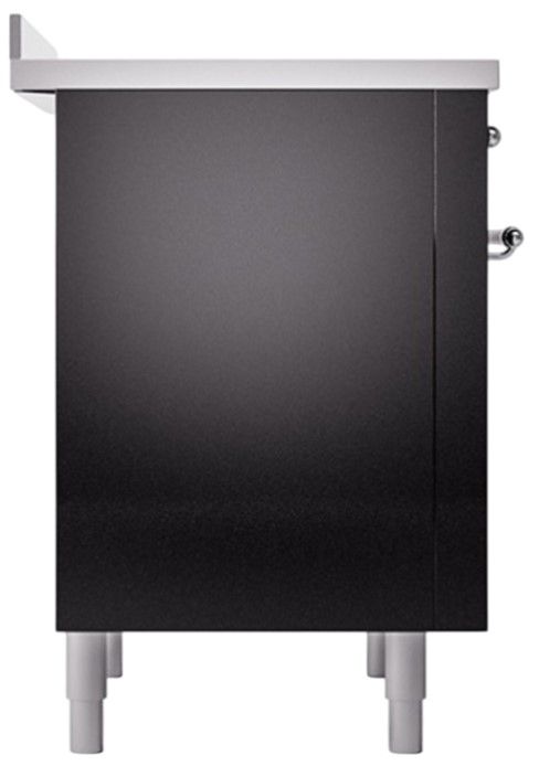 Ilve® Nostalgie II Noblesse 36'' Glossy Black Pro Style Induction Range with Chrome Trim-2
