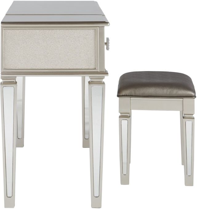 Signature Design by Ashley® Lonnix Silver Vanity and Stool-4