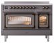 Ilve® Nostalgie II Noblesse 48'' Graphite Matte Pro Style Induction Range with Burnished Trim-1