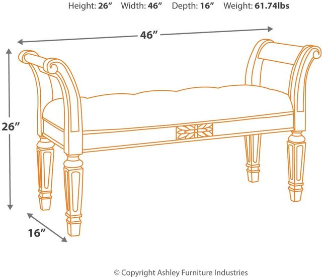 Signature Design by Ashley® Realyn Antique White Accent Bench-5