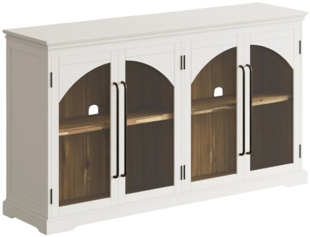 Jofran Inc. Archdale Antique White 4-Door Gothic Arch Accent Cabinet-0