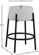 Meridian Furniture Avalon Cream/Matte Black Bar Stool-4