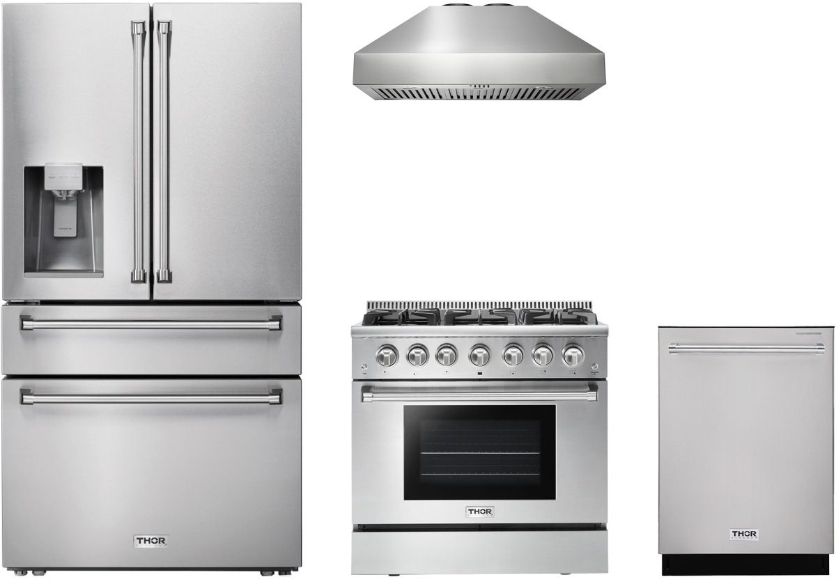 Thor Kitchen® 4 Piece Stainless Steel Kitchen Package