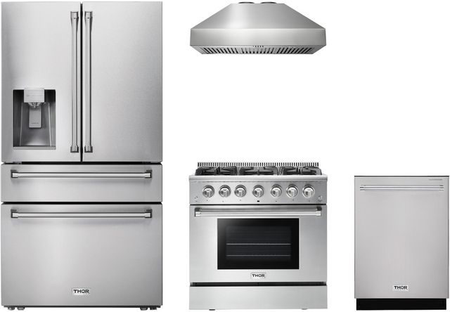 Thor Kitchen® 4 Piece Stainless Steel Kitchen Package-0