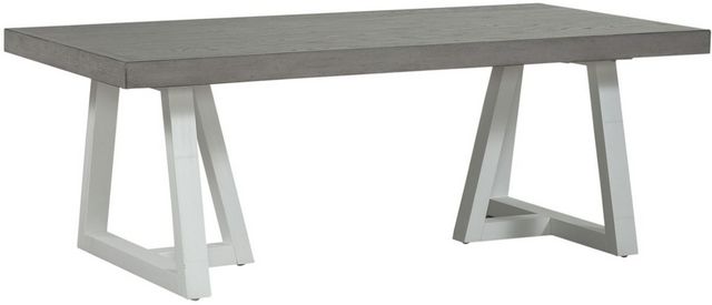 Liberty Furniture Palmetto Heights Shell White Rectangular Cocktail  with Driftwood Top