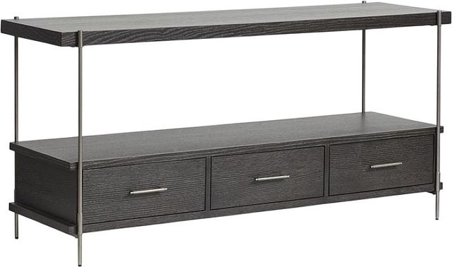 Magnussen Home® Spencer Aged Nickel/Dark Briarsmoke Rectangular Sofa Table-0