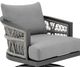 Armen Living Zella Gray Aluminum/Fabric/Rope Outdoor Swivel Arm Chair-5