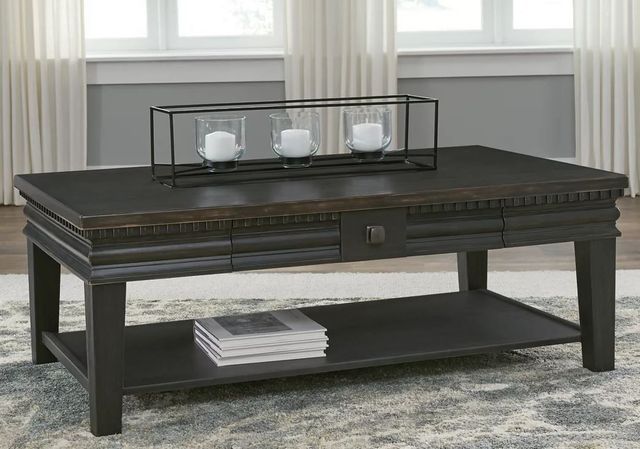 Signature Design by Ashley® Miniore Weathered Black Coffee Table-3