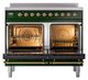 Ilve® Nostalgie II Noblesse 40'' Emerald Green Pro Style Induction Range with Brass Trim-2