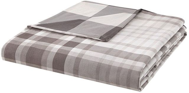 Olliix by Madison Park 3 Piece Grey King/California King Sheffield Cotton Printed Reversible Duvet Cover Set-1