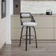 Armen Living Julius Gray/Matte Black Swivel Counter Stool-1