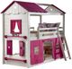 Donco Kids Sweetheart Pink/White Youth Twin/Twin Bunkbed with Tent Kit-0