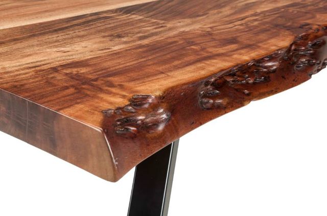 Modus Furniture Reese Natural Live Edge Coffee Table with Black Base-3