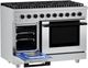 Hauslane HausPro 48" Stainless Steel Pro-Style Dual Fuel Range with Matte Black Knobs-4