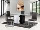 Mazin Furniture Libra Glass Top Dining Table with Black and White Base -4