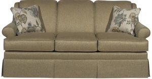 front view of the Craftmaster® Customizable Craftmaster Essentials Three Cushion Slipcovered Sleeper Sofa