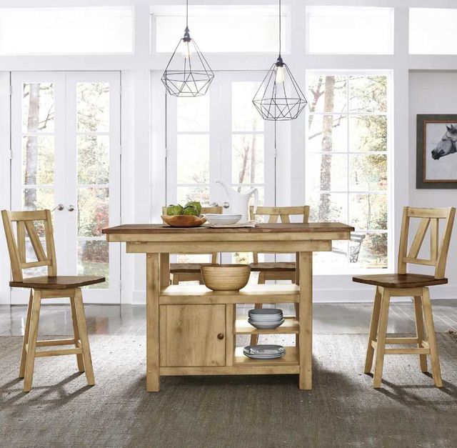 Liberty Furniture Lindsey Farm 5-Piece Brown/Natural Gathering Dining Table Set-1