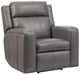Flexsteel® Wyatt Gunmetal Gray Power Recliner with Power Headrest and Lumbar-0