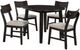 Coaster® Catley 5-Piece Dark Coffee/Ivory Round Drop Leaf Dining Table Set-0