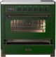 Ilve® Majestic III 36" Emerald Green Pro Style Induction Range with Triple Glass Door and Burnished Trim-3