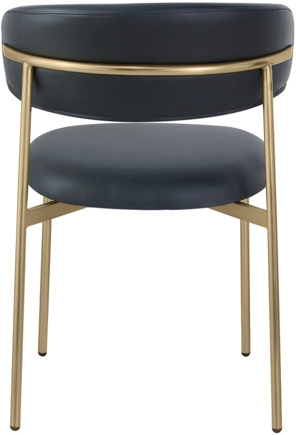 Meridian Furniture Lupita Black/Gold Vegan Leather Dining Chair-3
