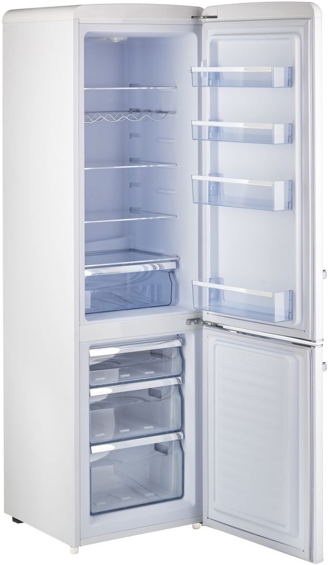 Unique® Appliances Classic Retro 8.7 Cu. Ft. Marshmallow White Counter Depth Bottom Freezer Refrigerator-1