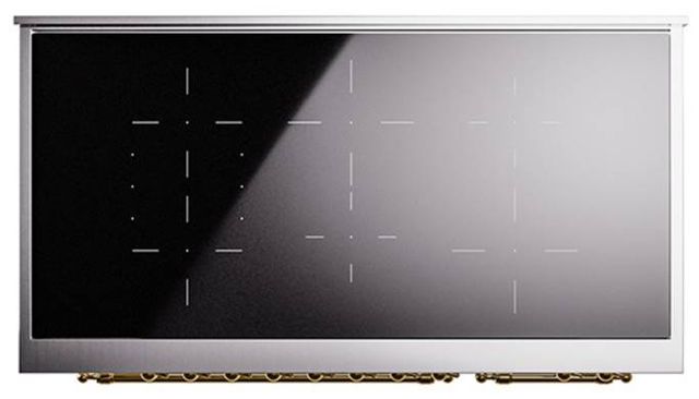 Ilve® Nostalgie II Noblesse 48'' Custom RAL Color Pro Style Induction Range with Brass Trim-2