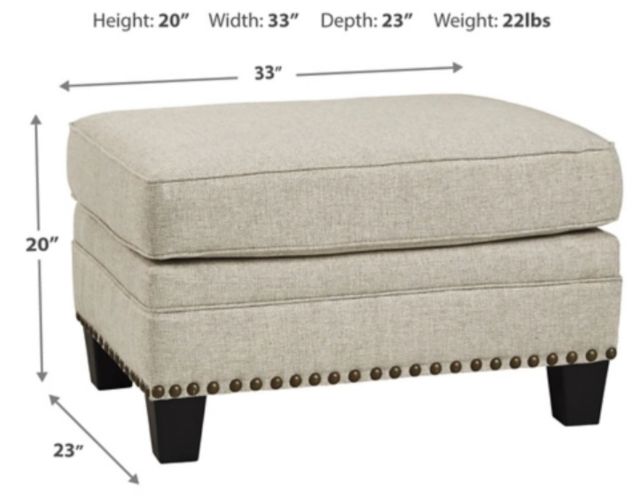 Benchcraft® Claredon Linen Ottoman-2