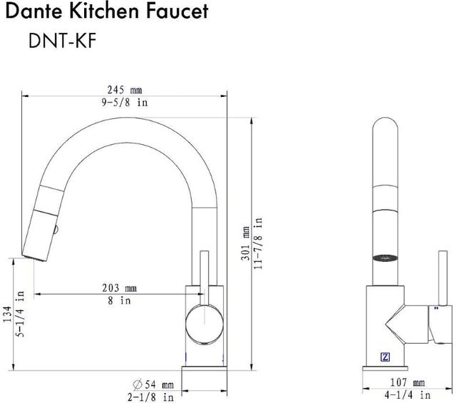 ZLINE Autograph Edition Dante Polished Gold Pull Down Single Handle Kitchen Faucet-4
