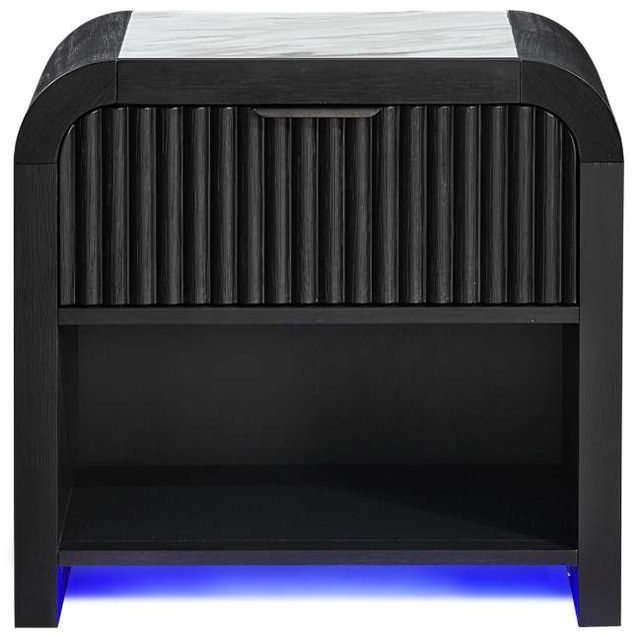 Global Furniture USA Beckett Black/White Nightstand with LED and Speaker-1