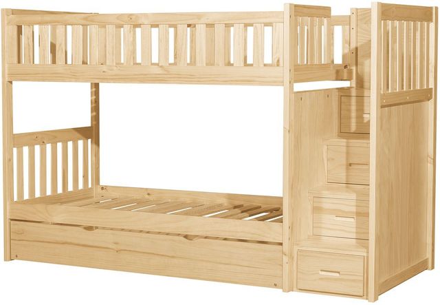 Homelegance® Bartly Natural Youth Twin/Twin Step Bunk Bed with Twin Trundle-3