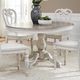 Liberty Furniture Magnolia Manor Weathered Bark Pedestal Dining Table with Antique White Base-1
