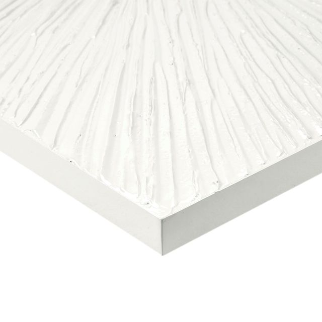Olliix by Madison Park Sunburst White 100% Hand Painted Dimensional Resin Wall Décor-1