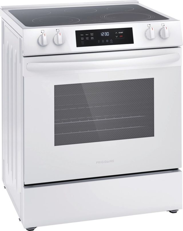 Frigidaire® 30" White Slide-In Electric Range with Steam Clean-3