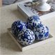 A & B Home Aline 4-Piece Blue/White Decorative Spheres Set-2