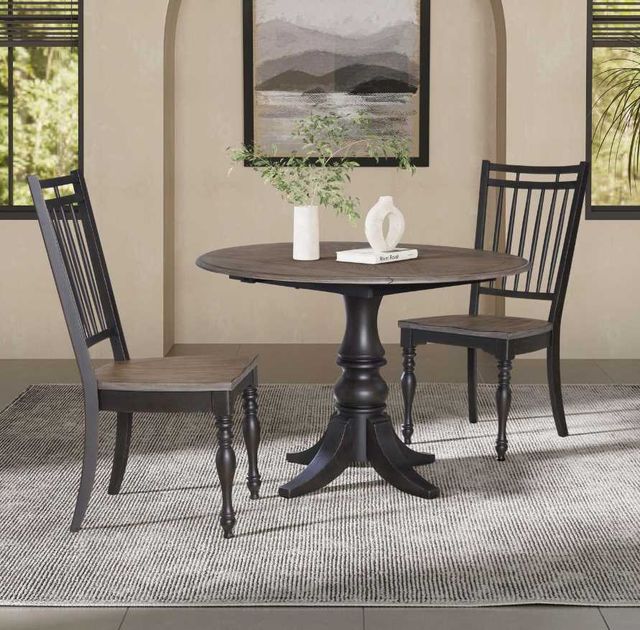 Liberty Furniture Magnolia Manor Opt 3-Piece Antique Black/Weathered Bark Dining Drop Leaf Table Set-1