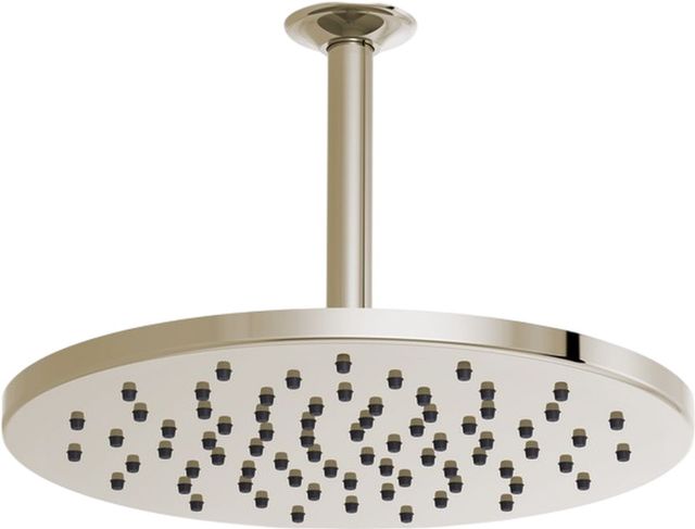 Brizo Essential™ Brilliance® Polished Nickel 12" Linear Round Soothing Spray Single-Function Raincan Shower Head-1