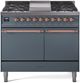 Ilve® Nostalgie II Series 40" Blue Grey Pro Style Dual Fuel Range-0
