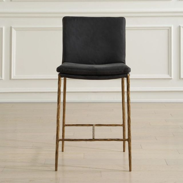 Uttermost® Ascend Aged Gold/Charcoal Gray Counter Stool-1