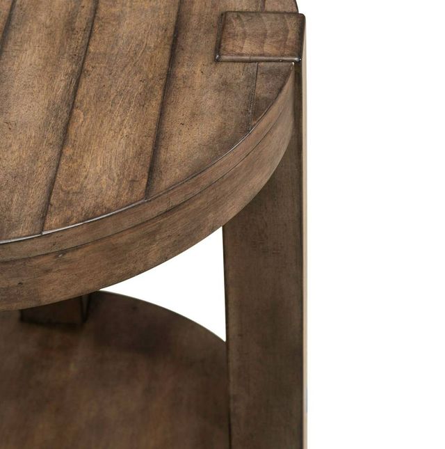 Liberty Furniture Broadmore Cobblestone Brown Round Chairside Table-4