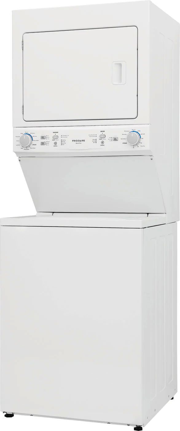 Frigidaire® 3.9 Cu. Ft. Washer, 5.5 Cu. Ft. Dryer White Stack Laundry-1