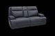 iPowr Steel Blue Triple Power Reclining Drop Down Console Loveseat with Heat, Massage and Mulitmedia Control -1