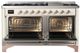 Ilve® Majestic III 60" Antique White Pro Style Dual Fuel Liquid Propane Range with Triple Glass Door and Copper Trim-1