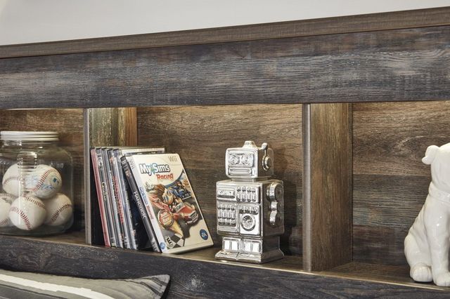 Signature Design by Ashley® Drystan Brown King 2-Drawer Storage Bookcase Bed-4